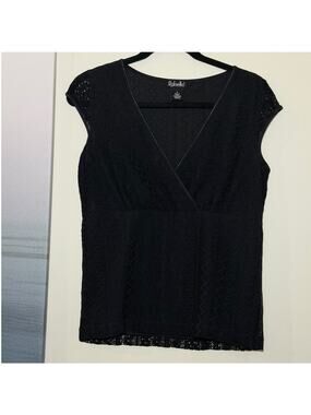 Rafaella Black Top Brand New Lacy/Knit Size Small